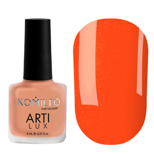 KOMILFO ARTILUX 035 NAIL REGULAR POLISH(NOT A GEL)(ORANGE, WITH SHIMMER), 8 ML 222035