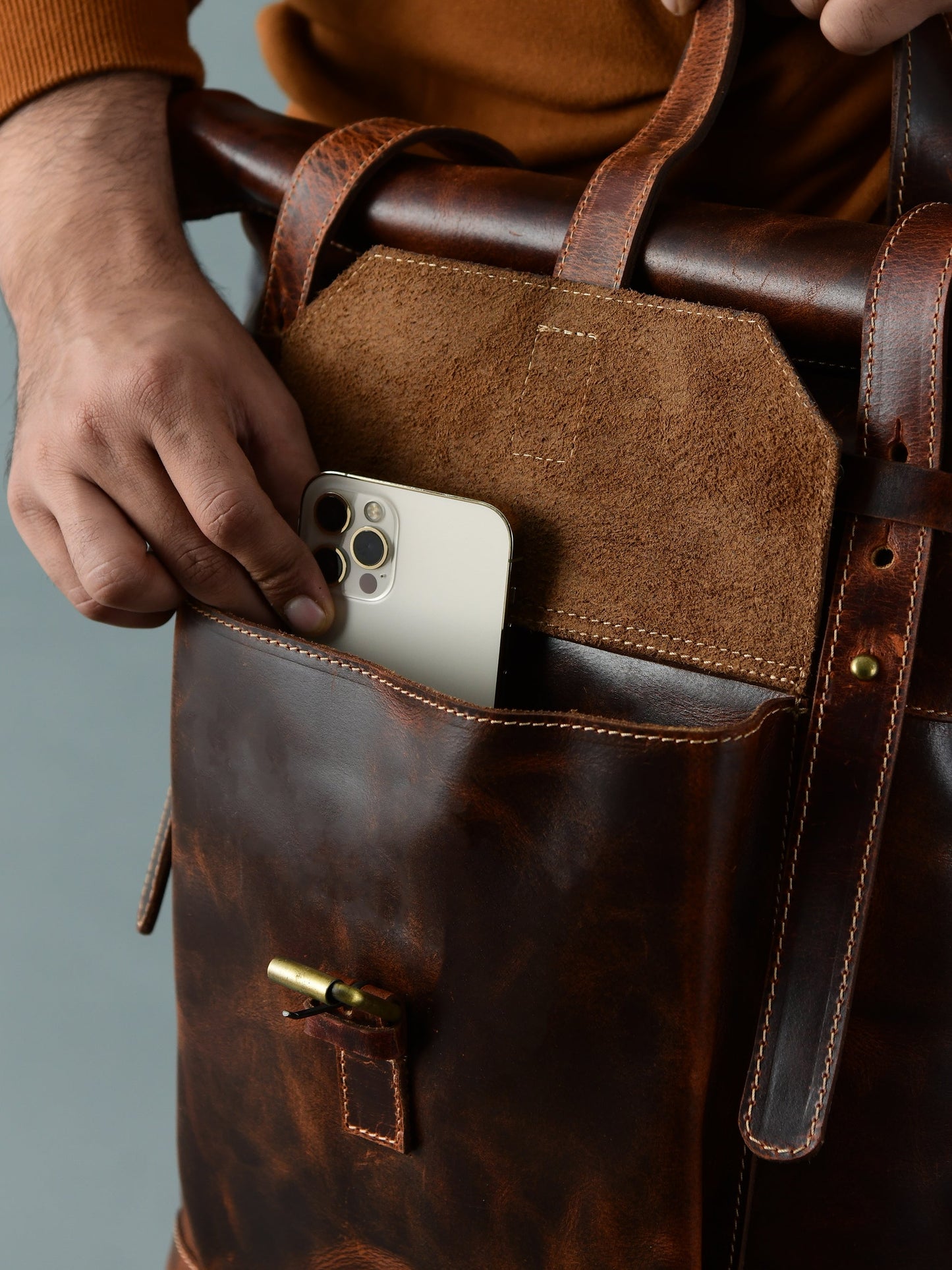 Brown Saddleback Backpack- Roll Top - Concordia Style Boutique