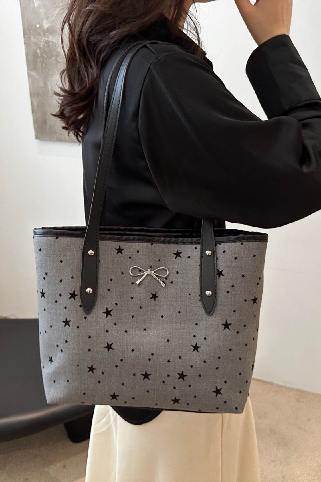 Bow Trim Polyester Tote Bag - Concordia Style Boutique