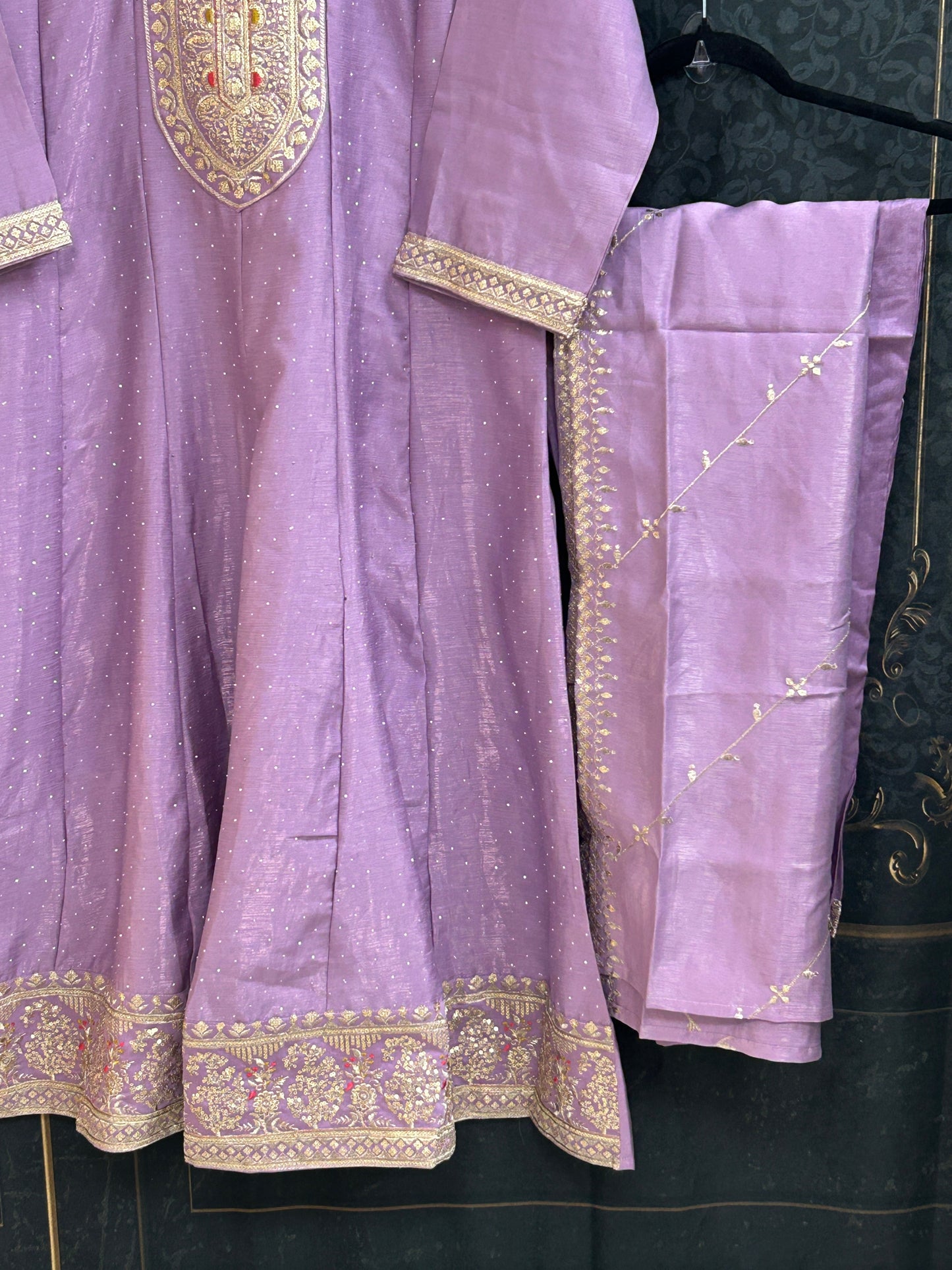Anarkali party wear dress : Violet