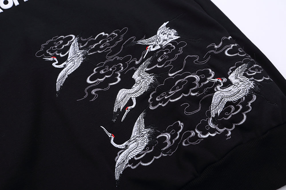 YE735 Red Suns Cranes Hoodie - Concordia Style Boutique
