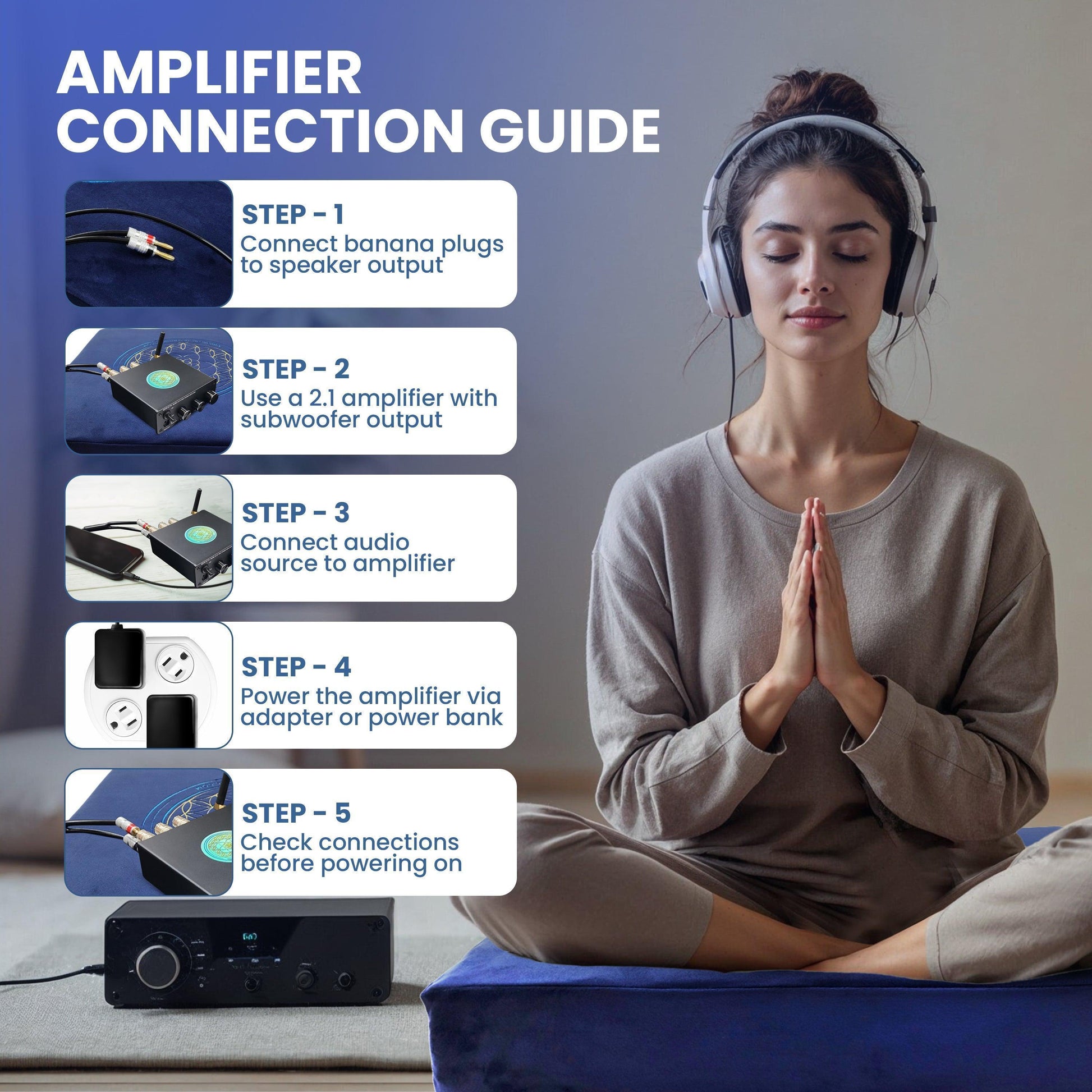 Vibroacoustic Therapy Zafu Meditation Cushion bundle with custom amplifier - Concordia Style Boutique