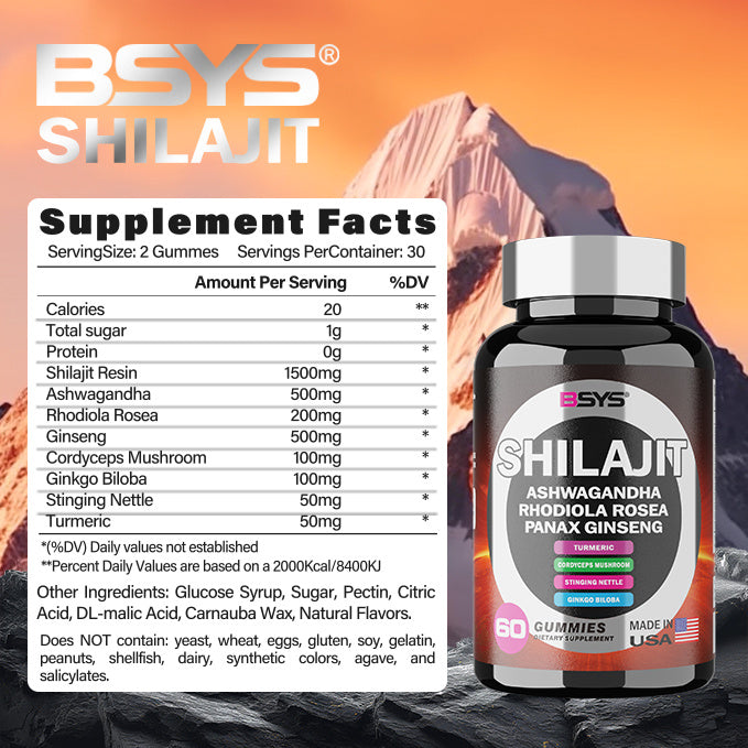 BSYS 8IN1 SHILAJIT GUMMIES (60) - Premium Supplement from Concordia Style Boutique - Just $22.67! Shop now at Concordia Style Boutique