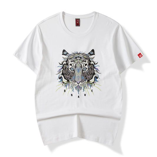 KH706 Great Tiger Embroidery Tee - Concordia Style Boutique