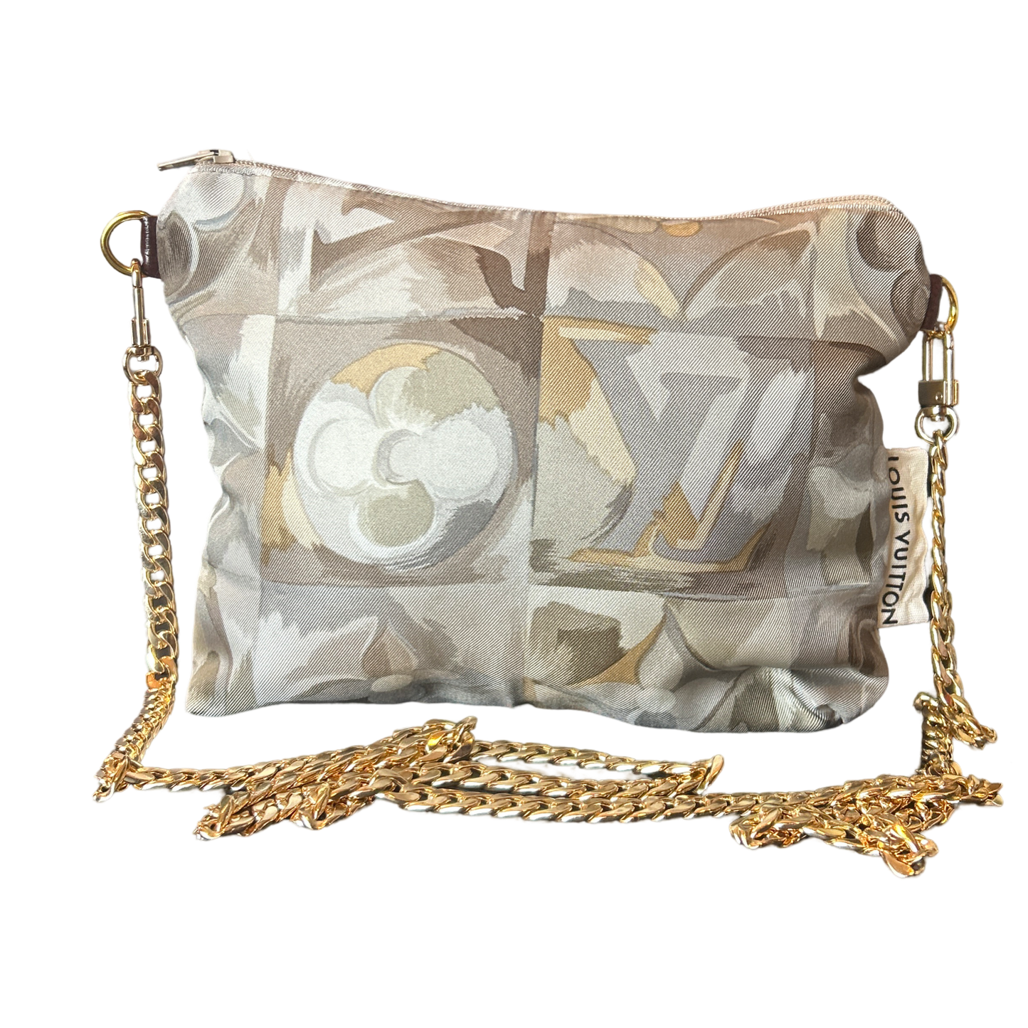Au Fils du Temps Logo Vintage Silk Scarf Crossbody Bag
