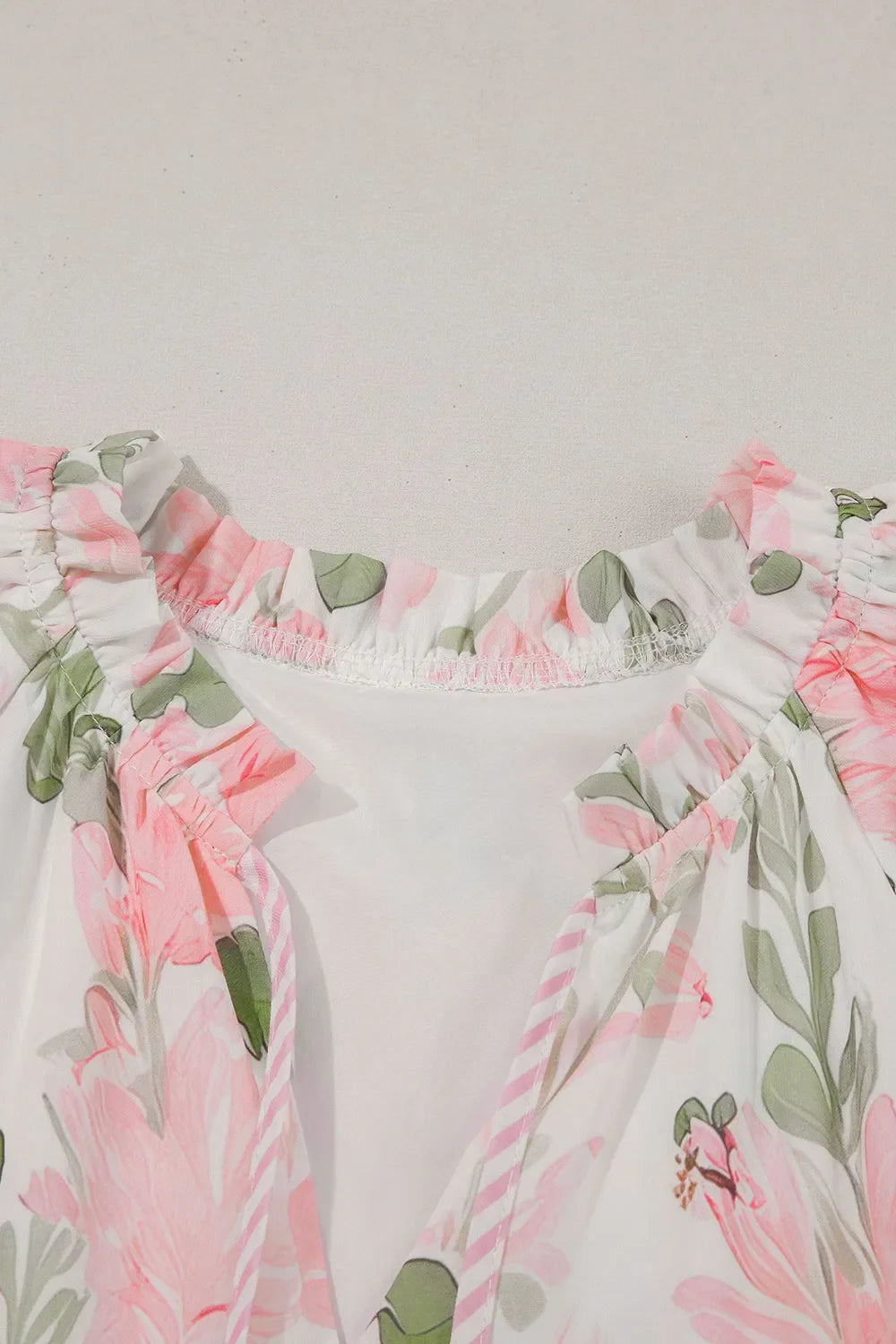 Floral Contrast Edge Layered Short Sleeve Mini Dress - Concordia Style Boutique