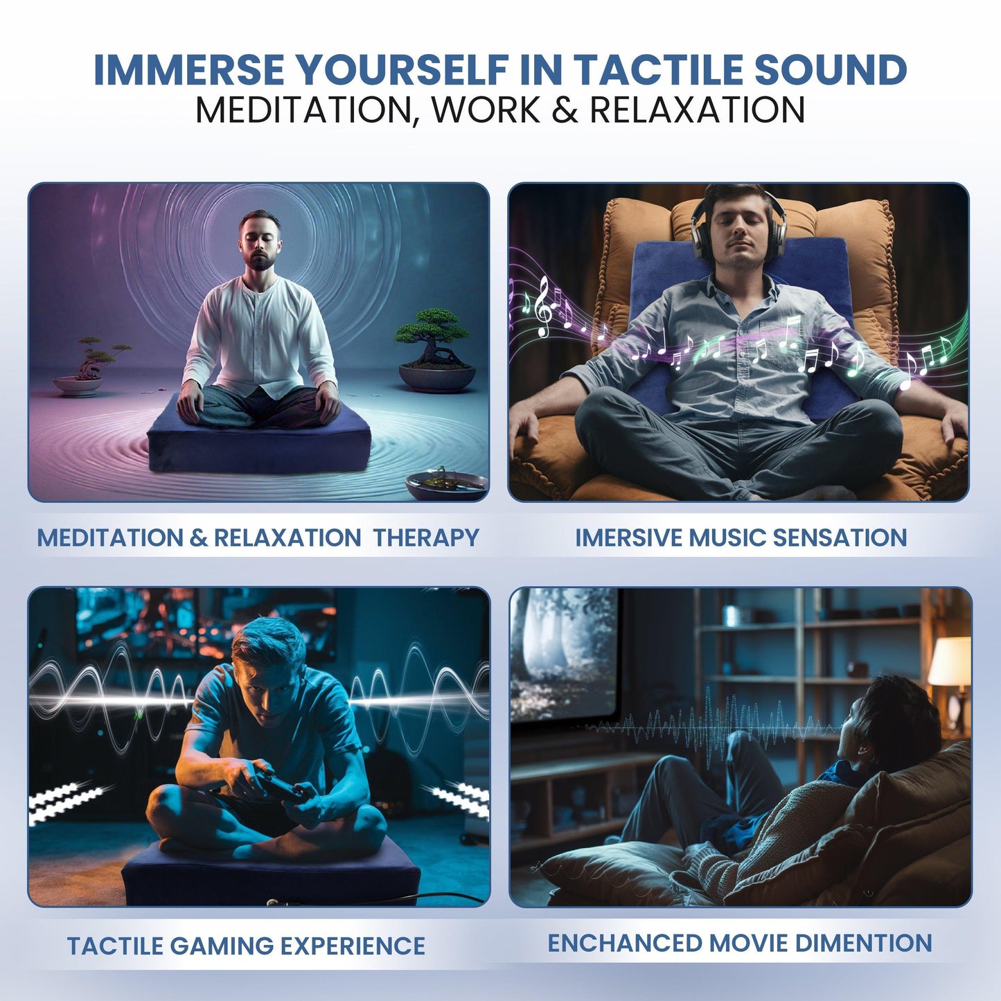 Vibroacoustic Therapy Meditation Cushion bundle with custom amplifier - Concordia Style Boutique