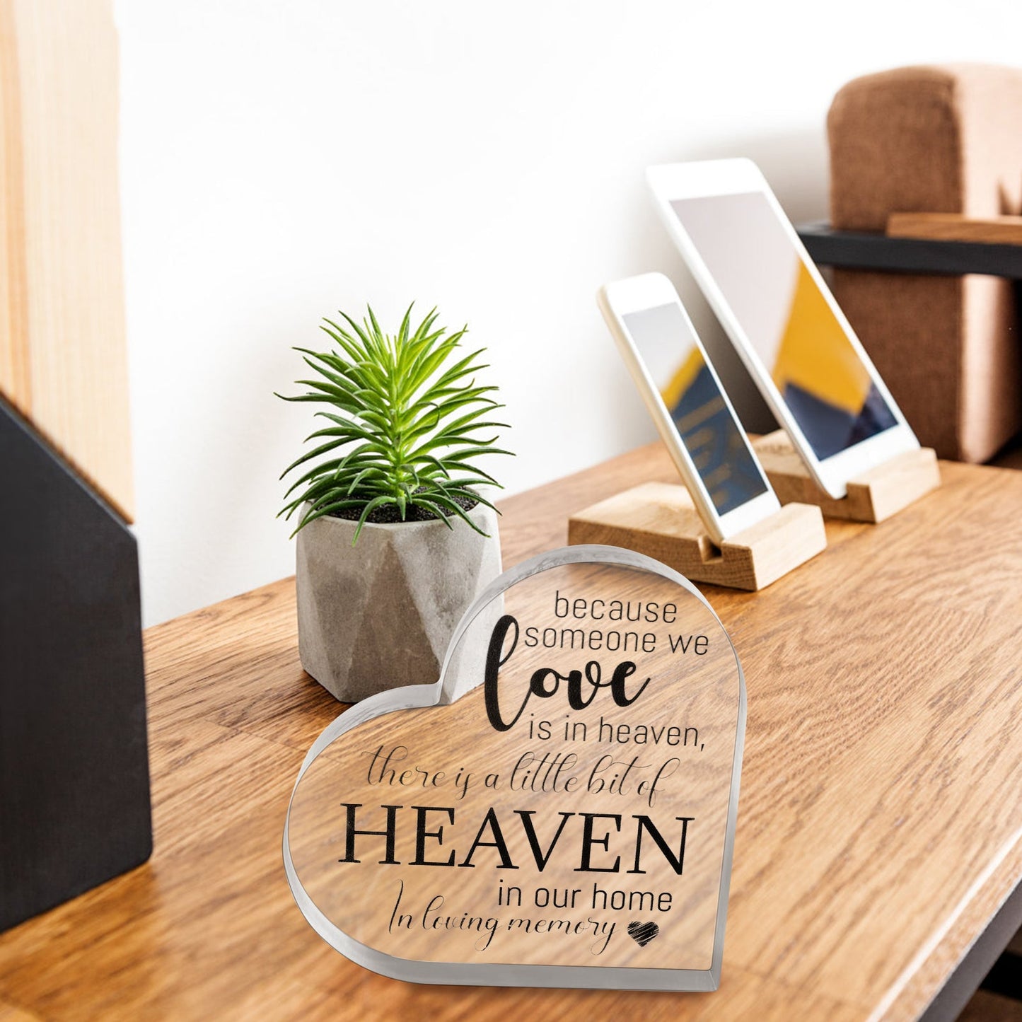 Acrylic Memorial Heart - Heaven In Our Home - Concordia Style Boutique