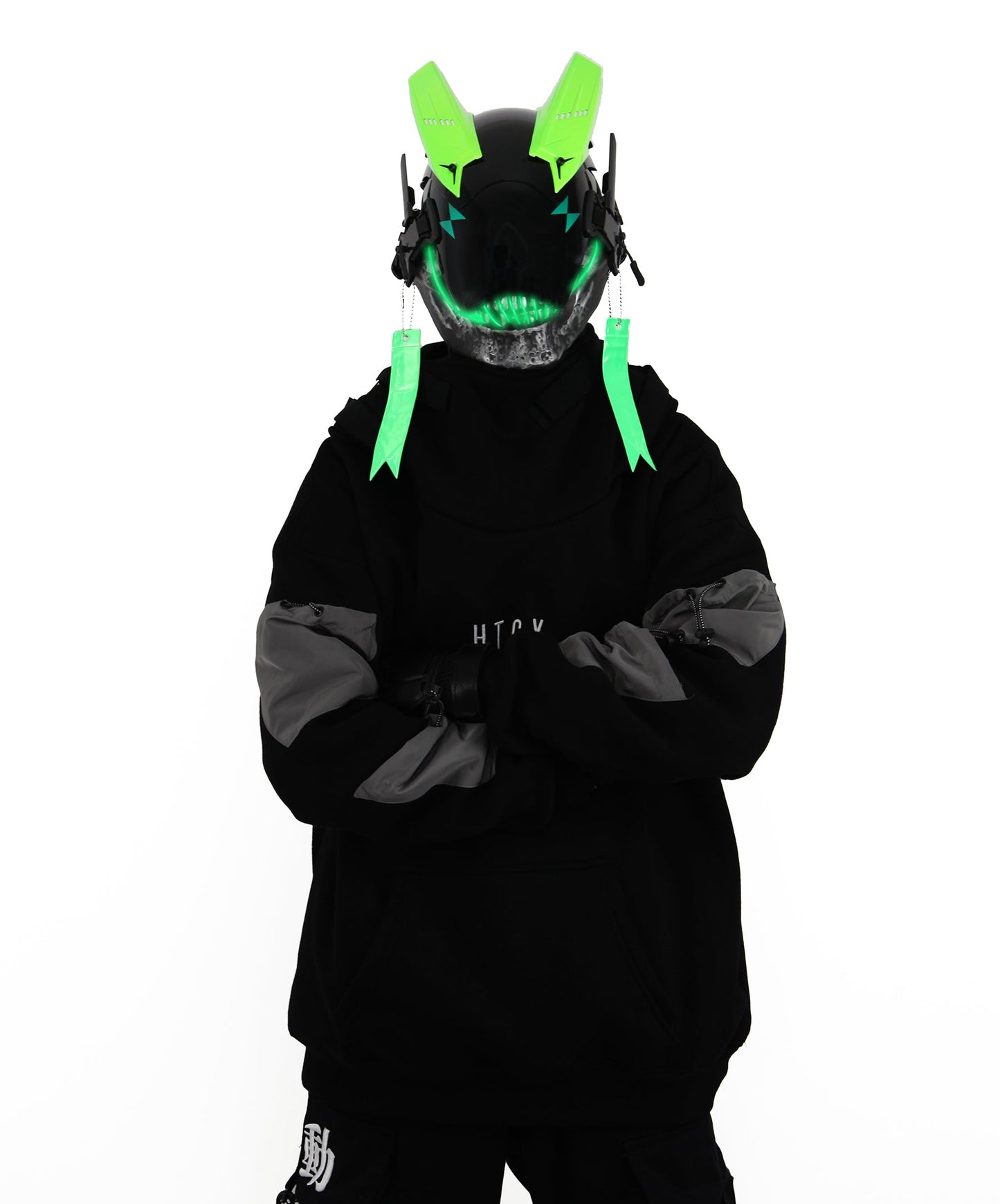 Green Skeleton Tech Mask - Concordia Style Boutique