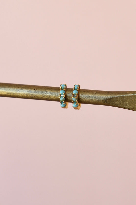 MINI TURQUOISE HOOPS - Concordia Style Boutique