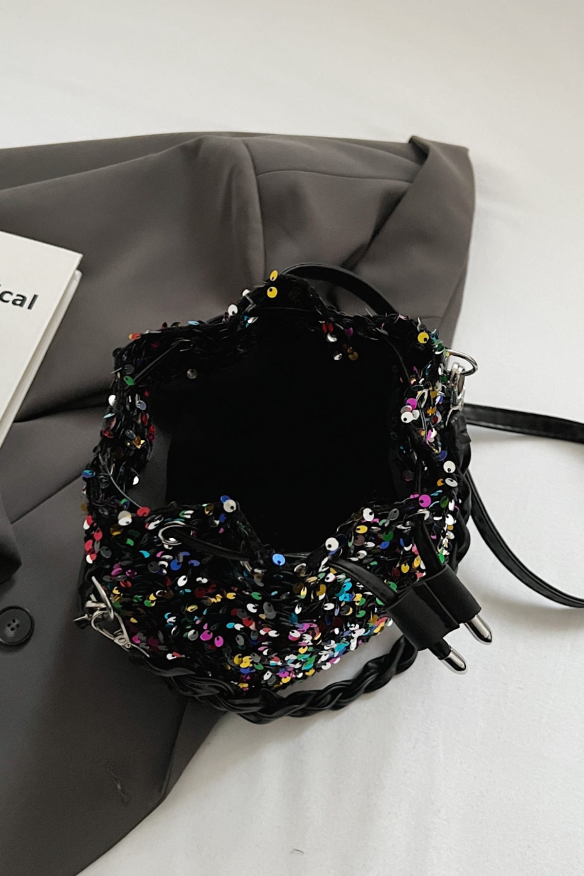 Sequin Drawstring Bucket Bag - Premium Bucket Bag from Concordia Style Boutique - Just $19.34! Shop now at Concordia Style Boutique