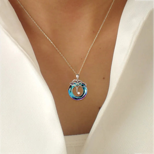 925 Sterling Silver Natural Crystal Pendant Necklace - Concordia Style Boutique