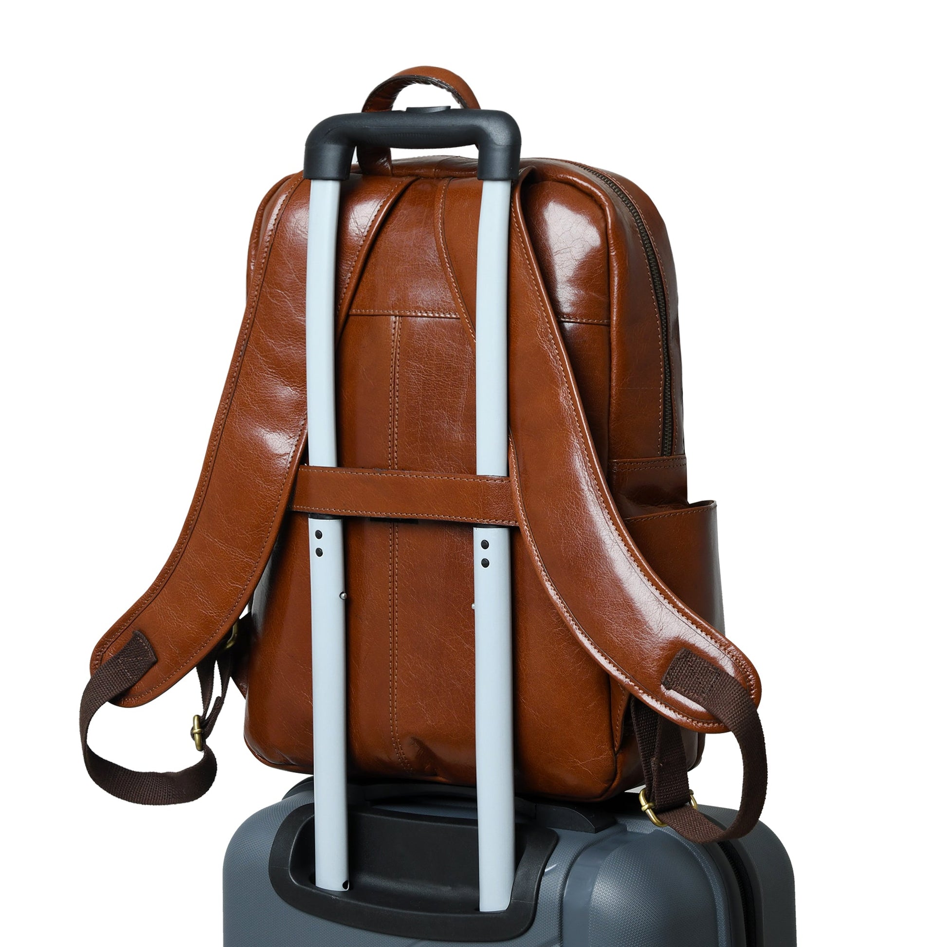 Luxury Italian Leather Backpack, Tan - Concordia Style Boutique