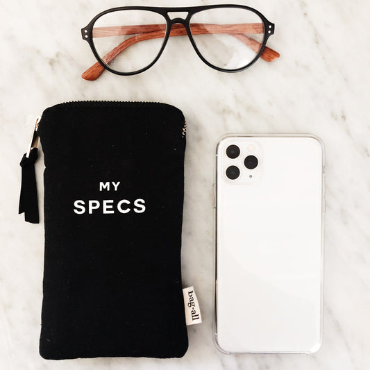 My Specs Glasses Case with Outside Pocket, Black - Concordia Style Boutique