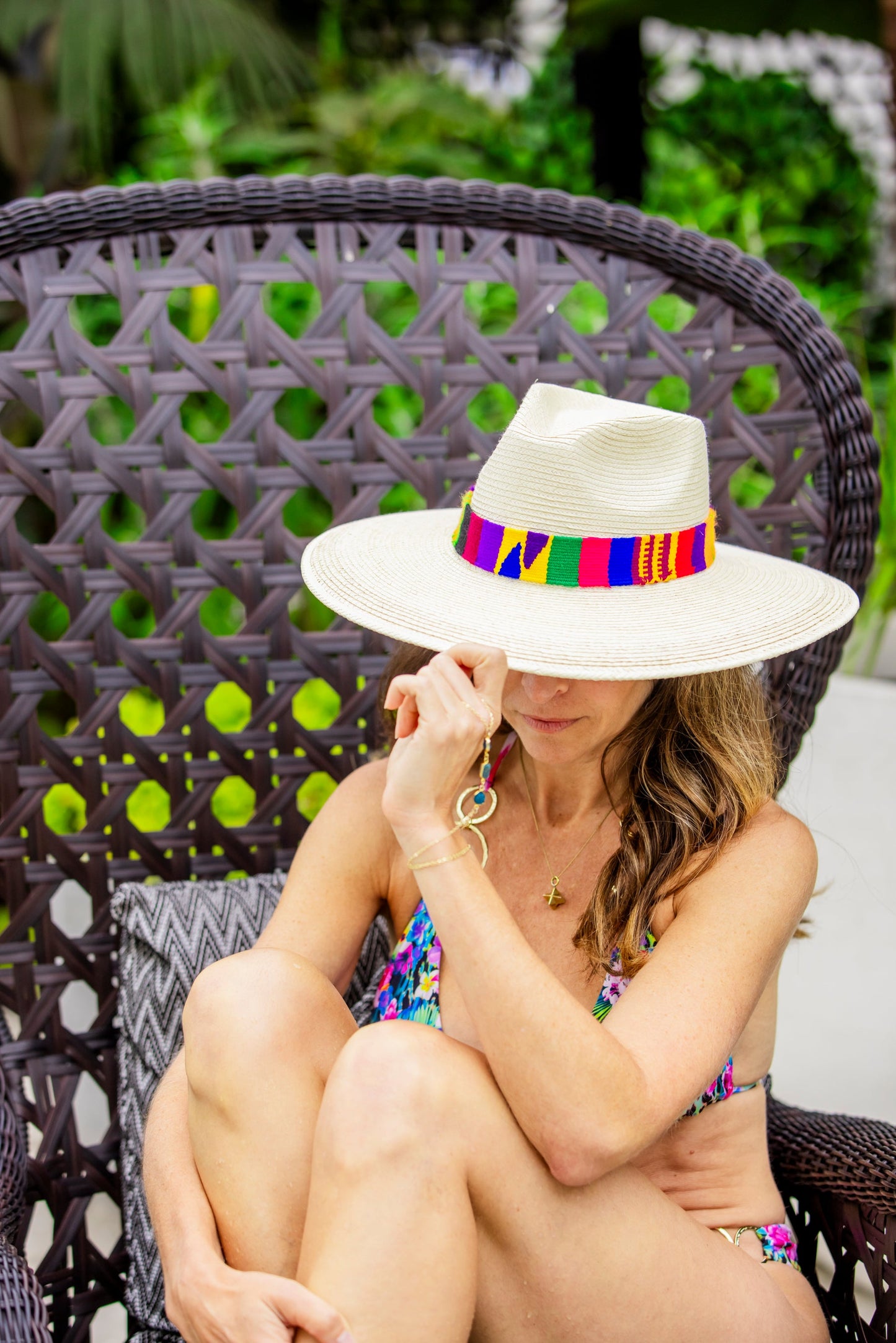 Western White Palm Leaf Straw Hat