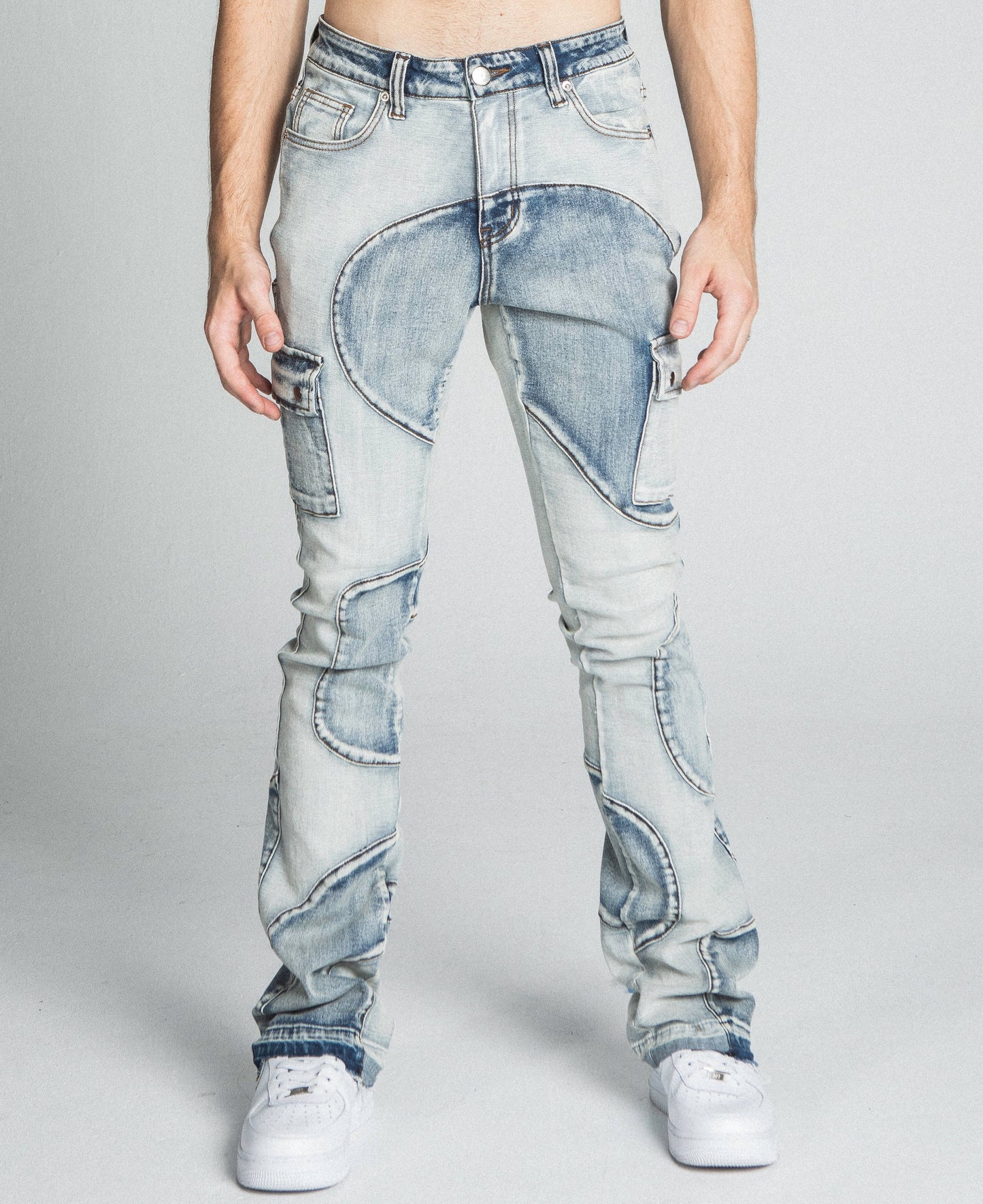 AJ40SK COLOR BLOCK STACKED JEANS