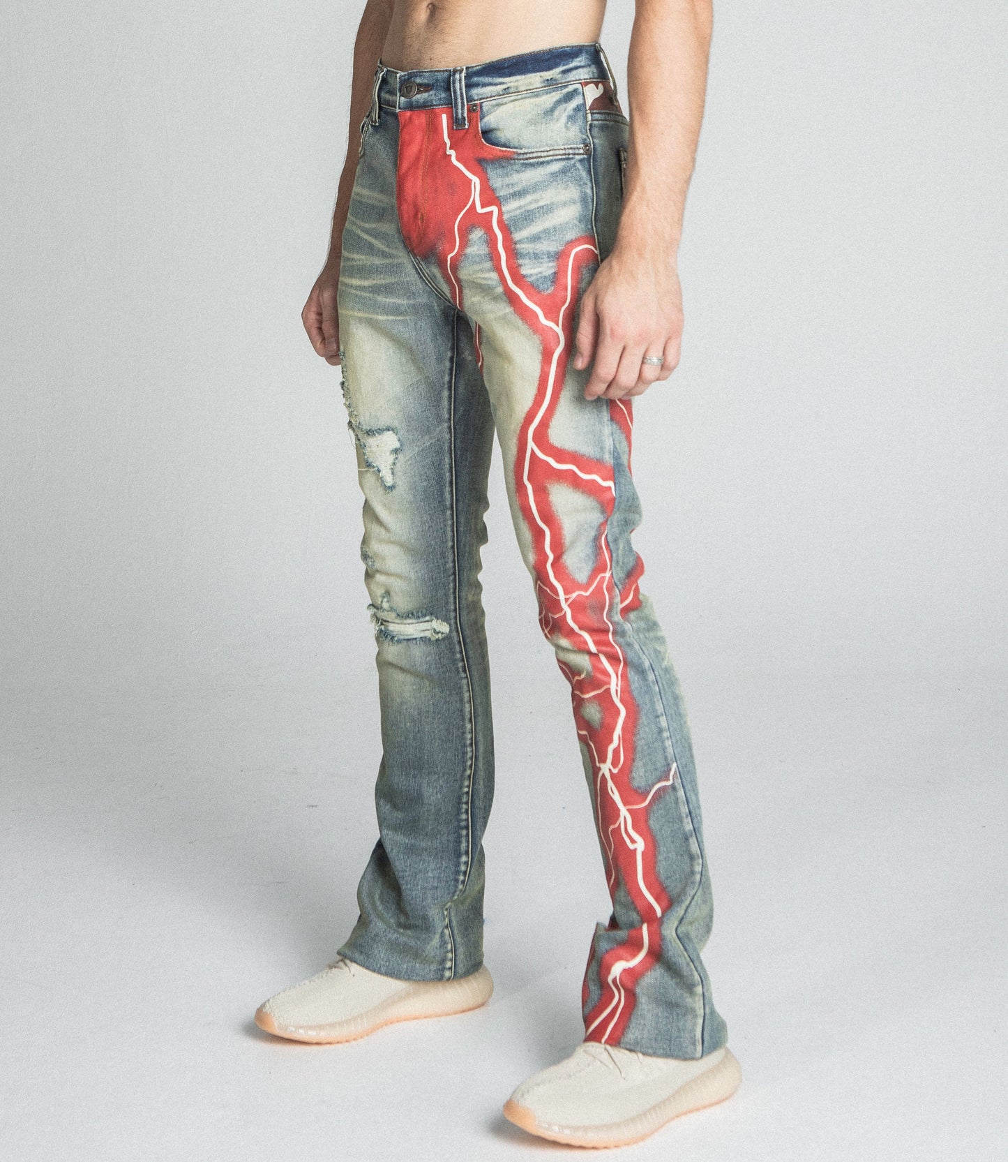 AJ24SK LIGHTNING STACKED JEANS
