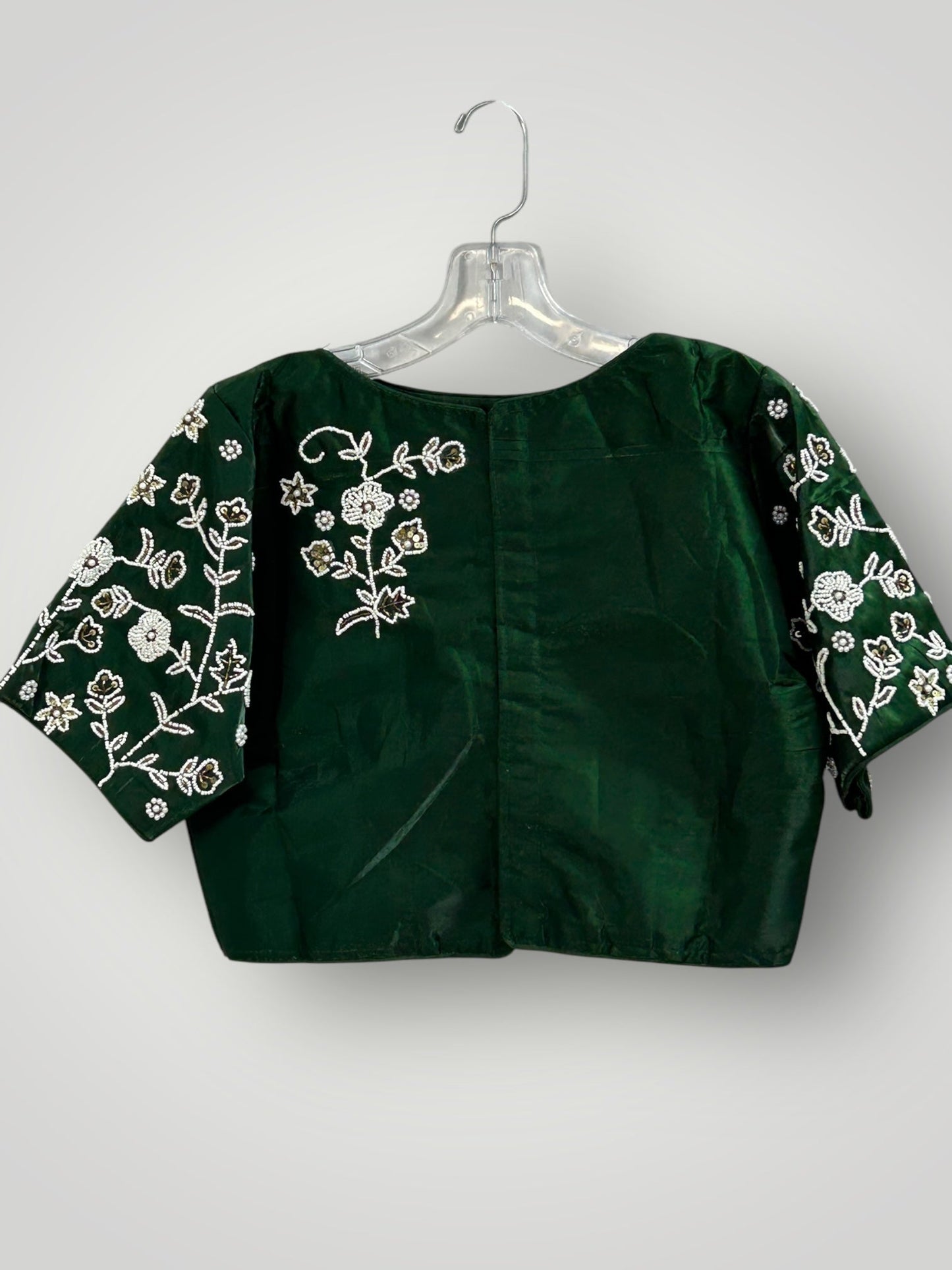 Boat neck blouse : dark green