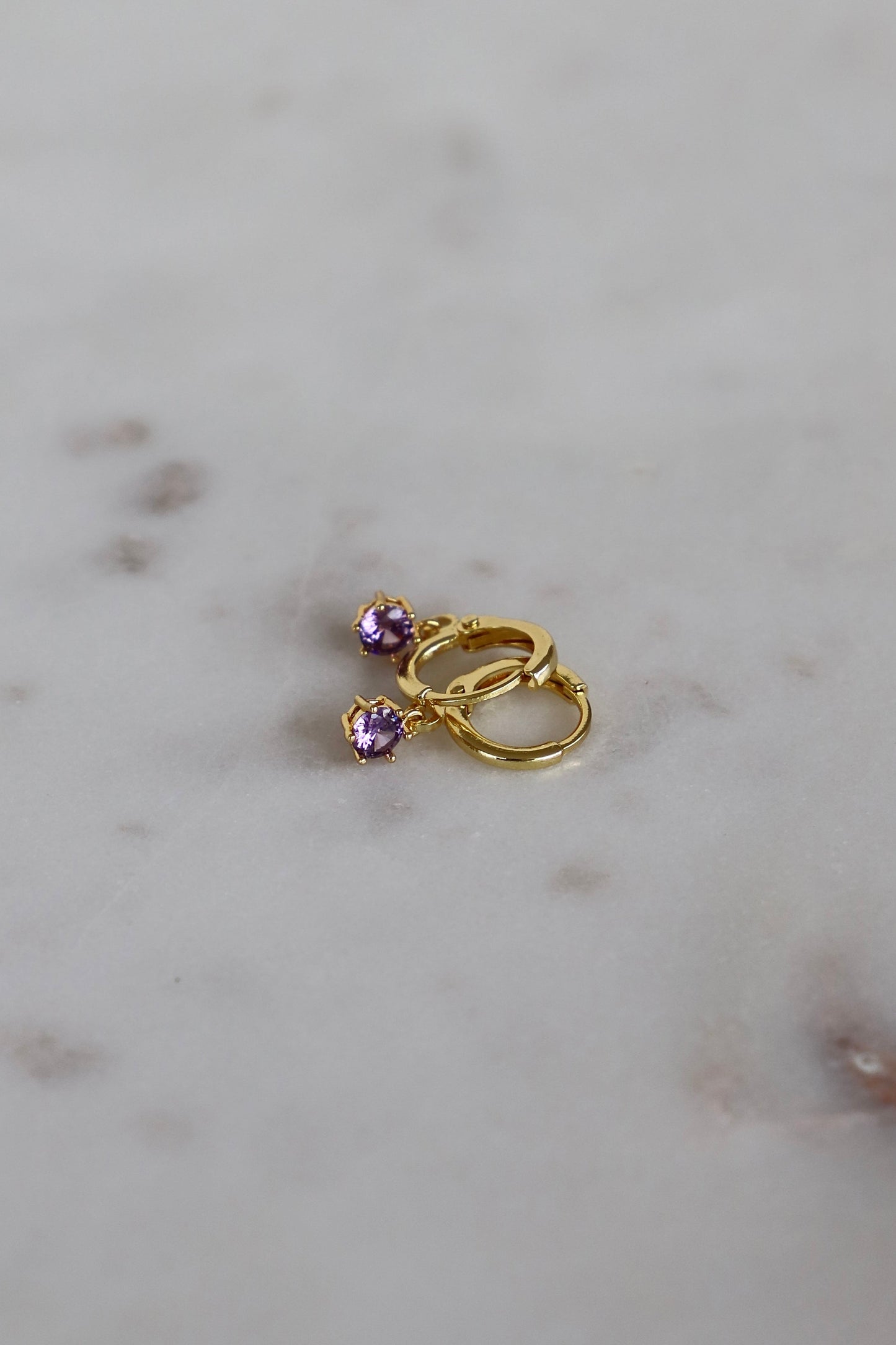 ROUND BIRTHSTONE HUGGIES - Concordia Style Boutique