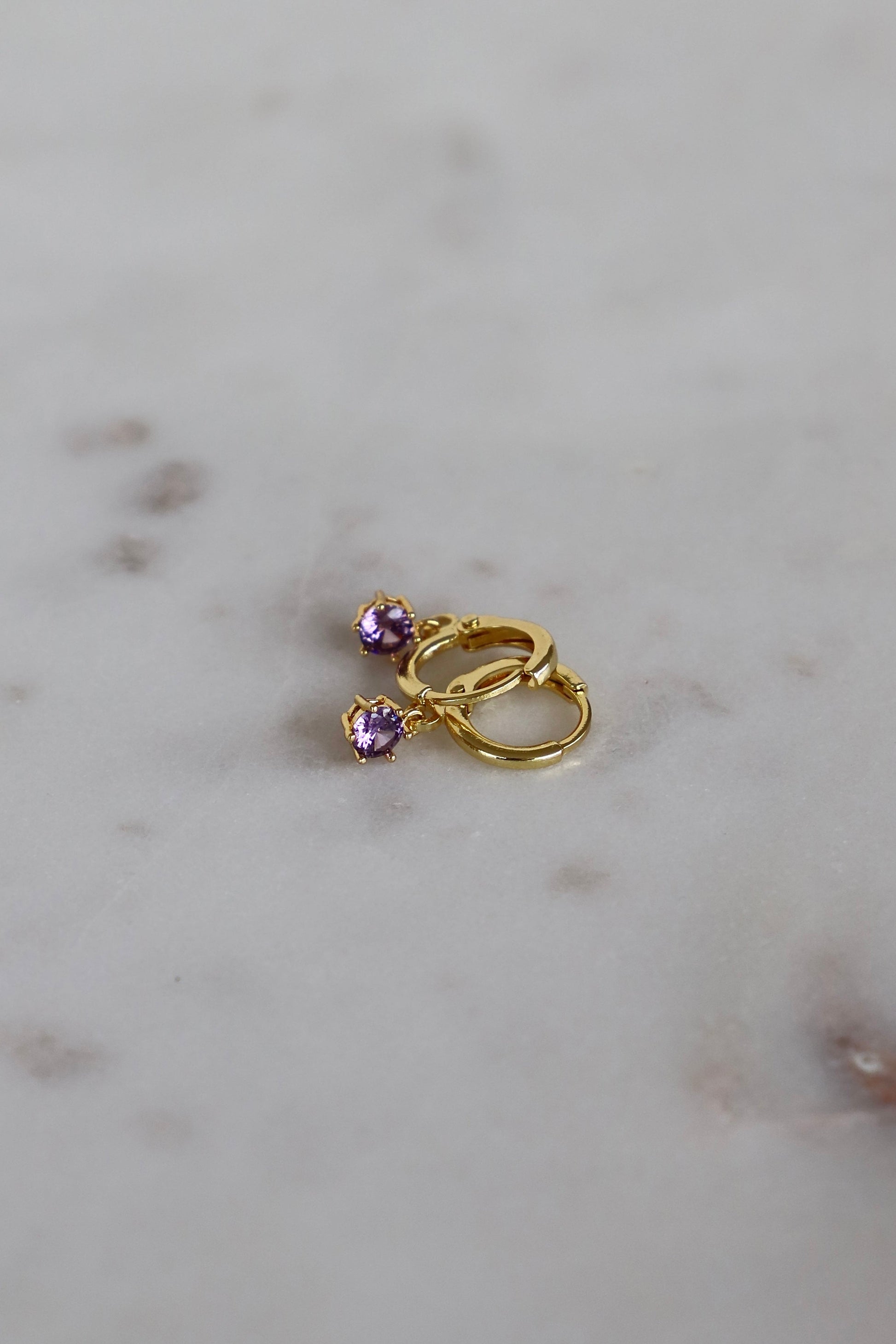 ROUND BIRTHSTONE HUGGIES - Concordia Style Boutique