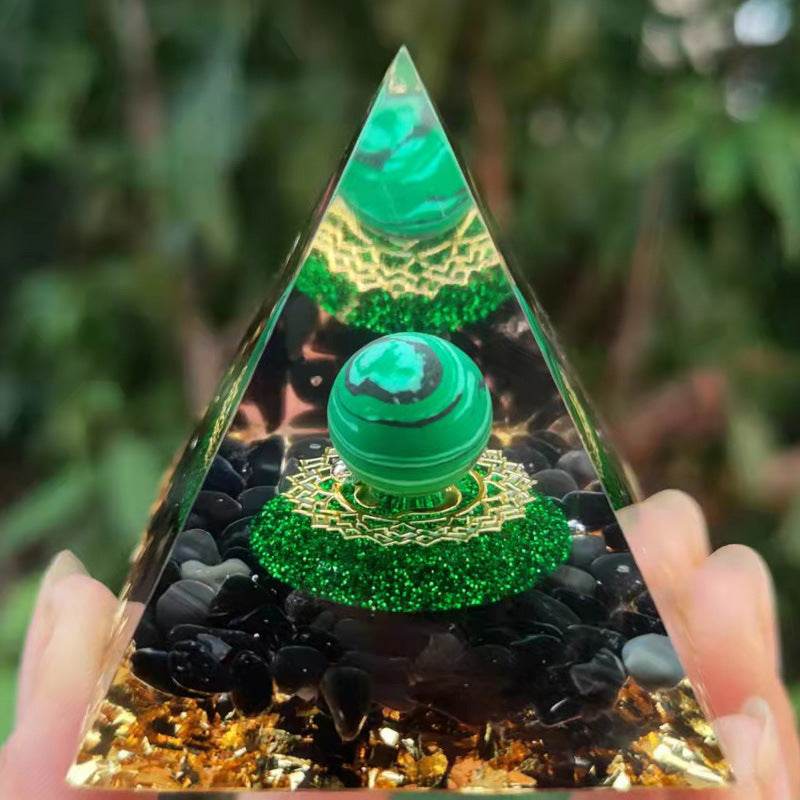 Crystal Ball Pyramid - 5CM 6 CM 8CM 10CM - Crystal Gravel Drop - Glue Resin Handmade - Concordia Style Boutique