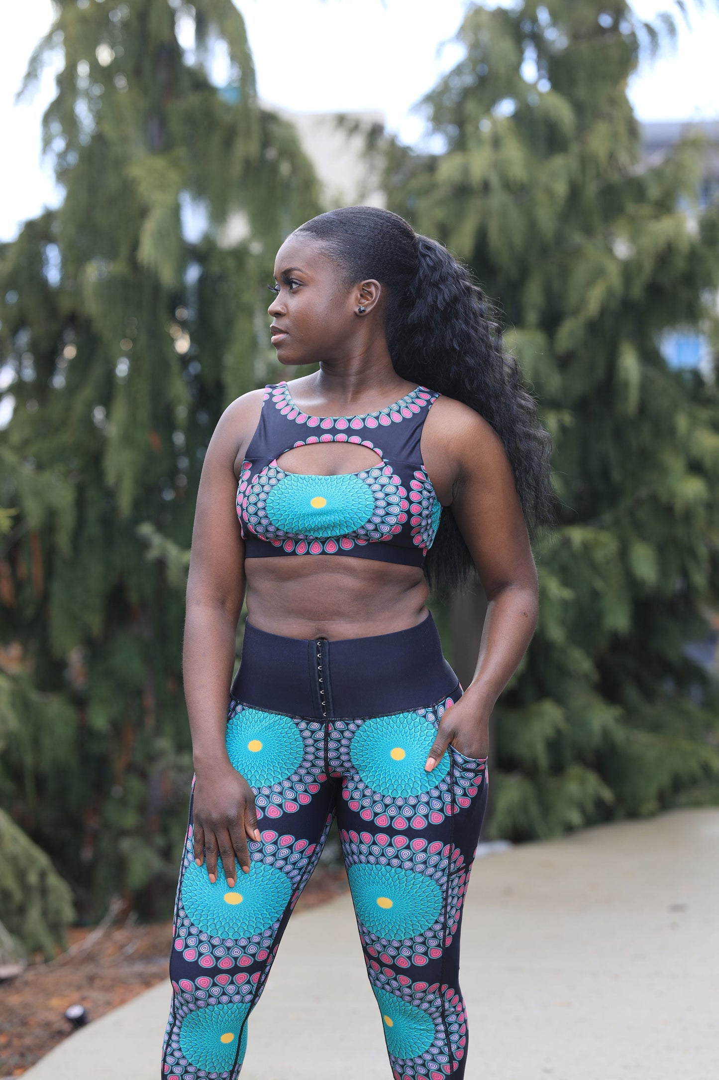 Ola High waist trainer leggings with pockets No slip waist band - Concordia Style Boutique