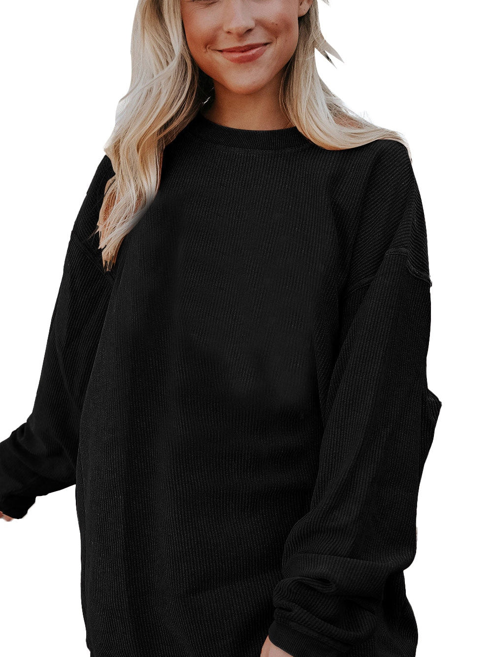 Letter Printed Crewneck Baggy Fit Long Sleeve Tee - Concordia Style Boutique