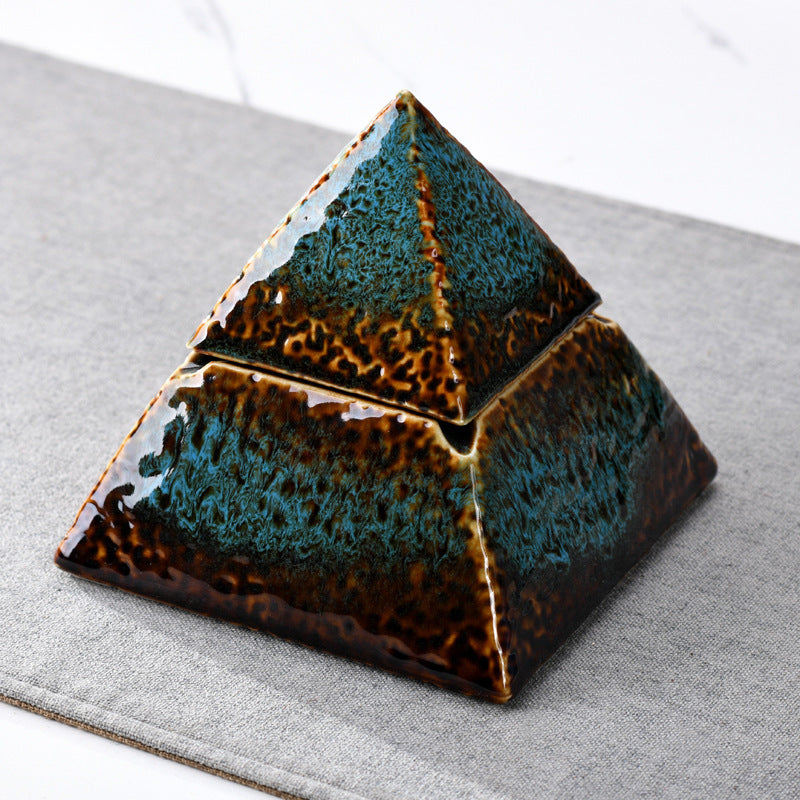 Ceramic Pyramid Ashtray With Lid - Premium Ceramic Pyramid Ashtray With Lid from Concordia Style Boutique - Just $45.89! Shop now at Concordia Style Boutique