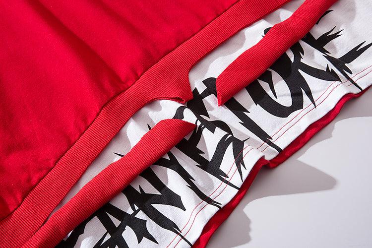 Red Solo Movement Short Sleeves Hoodie - Concordia Style Boutique