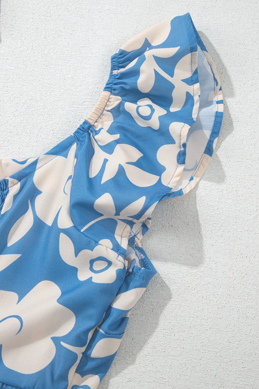 Floral Flutter Shoulder Tiered Flowy Midi Dress - Concordia Style Boutique