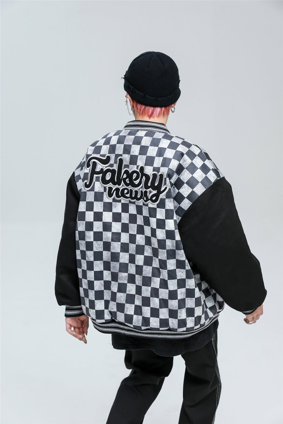 Checkered Winter Bomber Jacket - Concordia Style Boutique