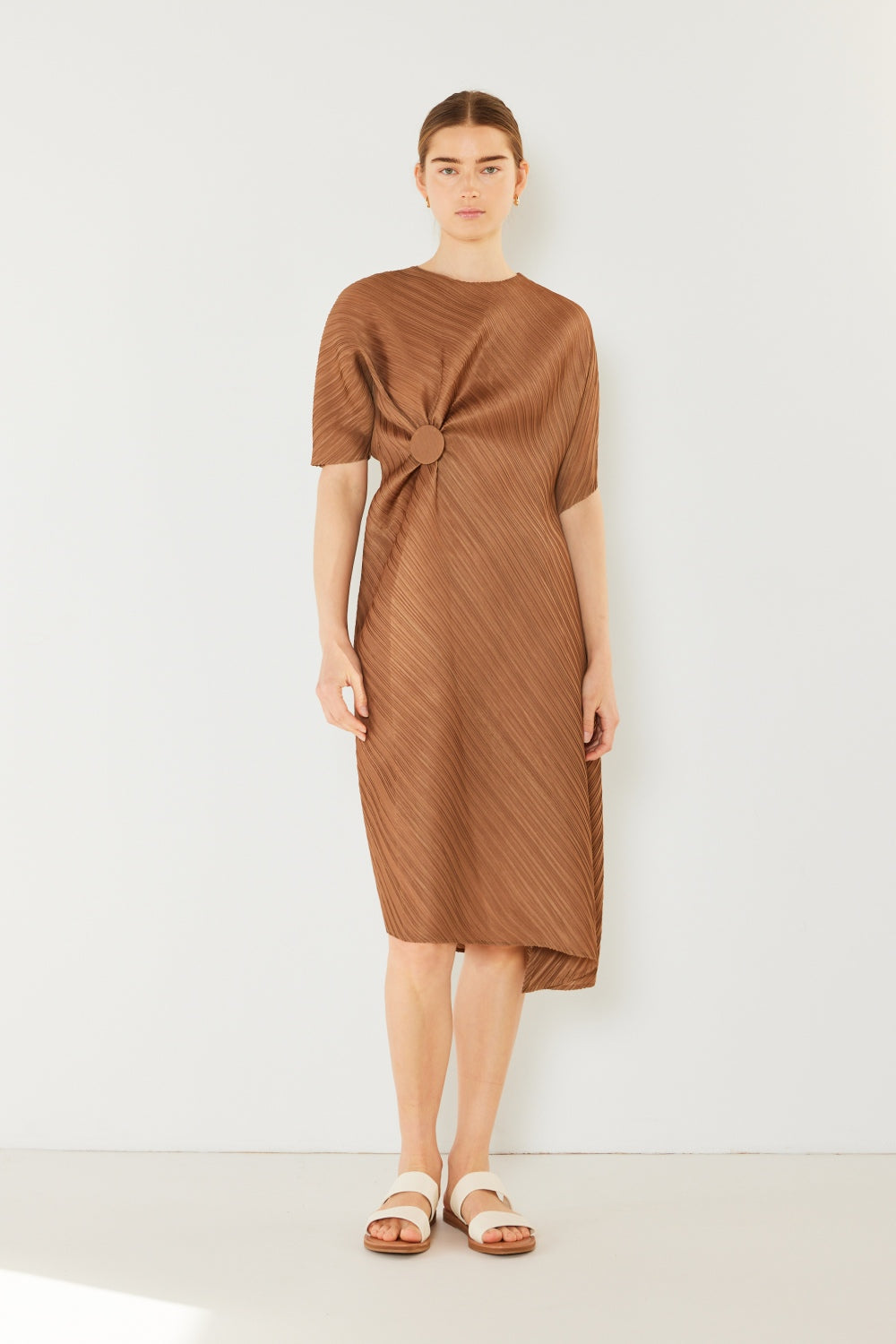 Marina West Swim Pleated Dolman Sleeve Dress - Premium Ring Pendant Chain Necklace from Concordia Style Boutique - Just $60.68! Shop now at Concordia Style Boutique