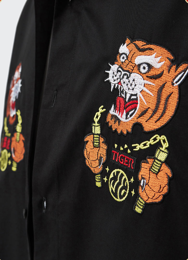 Tiger Warrior Embroidery Shirt - Concordia Style Boutique