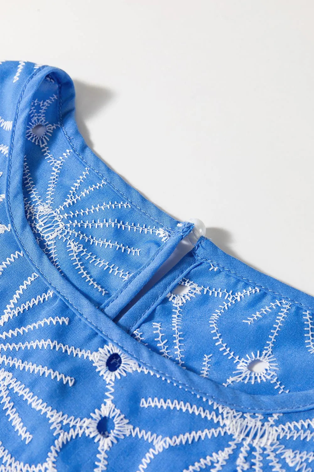 Eyelet Flower Embroidery Flounce Sleeve Blouse - Concordia Style Boutique