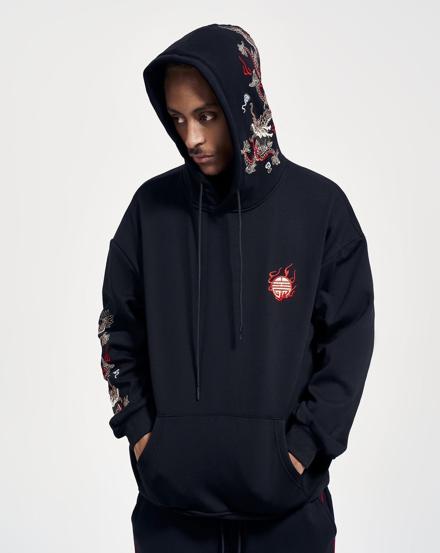 KH9190 Dragon Embroidery Hoodie - Concordia Style Boutique