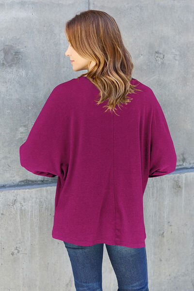 Double Take Full Size Round Neck Long Sleeve T-Shirt - Concordia Style Boutique
