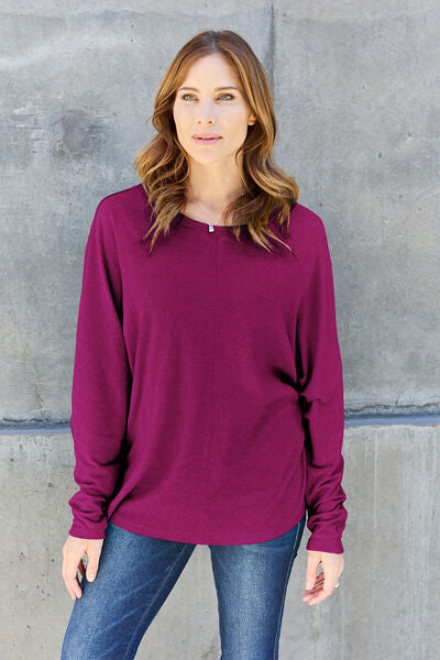 Double Take Full Size Round Neck Long Sleeve T-Shirt - Concordia Style Boutique