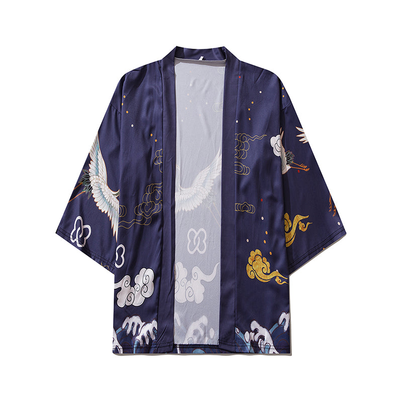 YC6316 Purple Cranes Kimono - Concordia Style Boutique