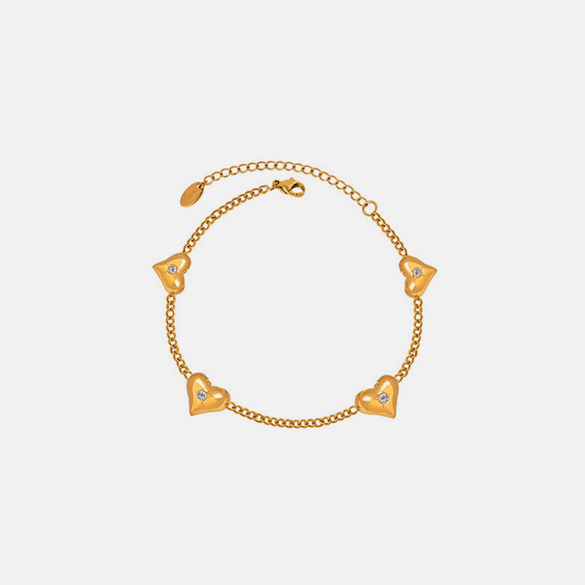 Titanium Steel Zircon Heart Bracelet - Concordia Style Boutique