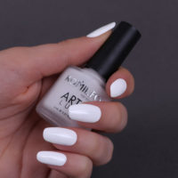 KOMILFO ARTILUX 001 NAIL REGULAR POLISH(NOT A GEL)(WHITE, ENAMEL), 8 ML (WITH A THIN BRUSH) 222000