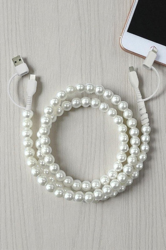 SC - ETA 9/22 - Updated White Pearl Cord Phone Charger