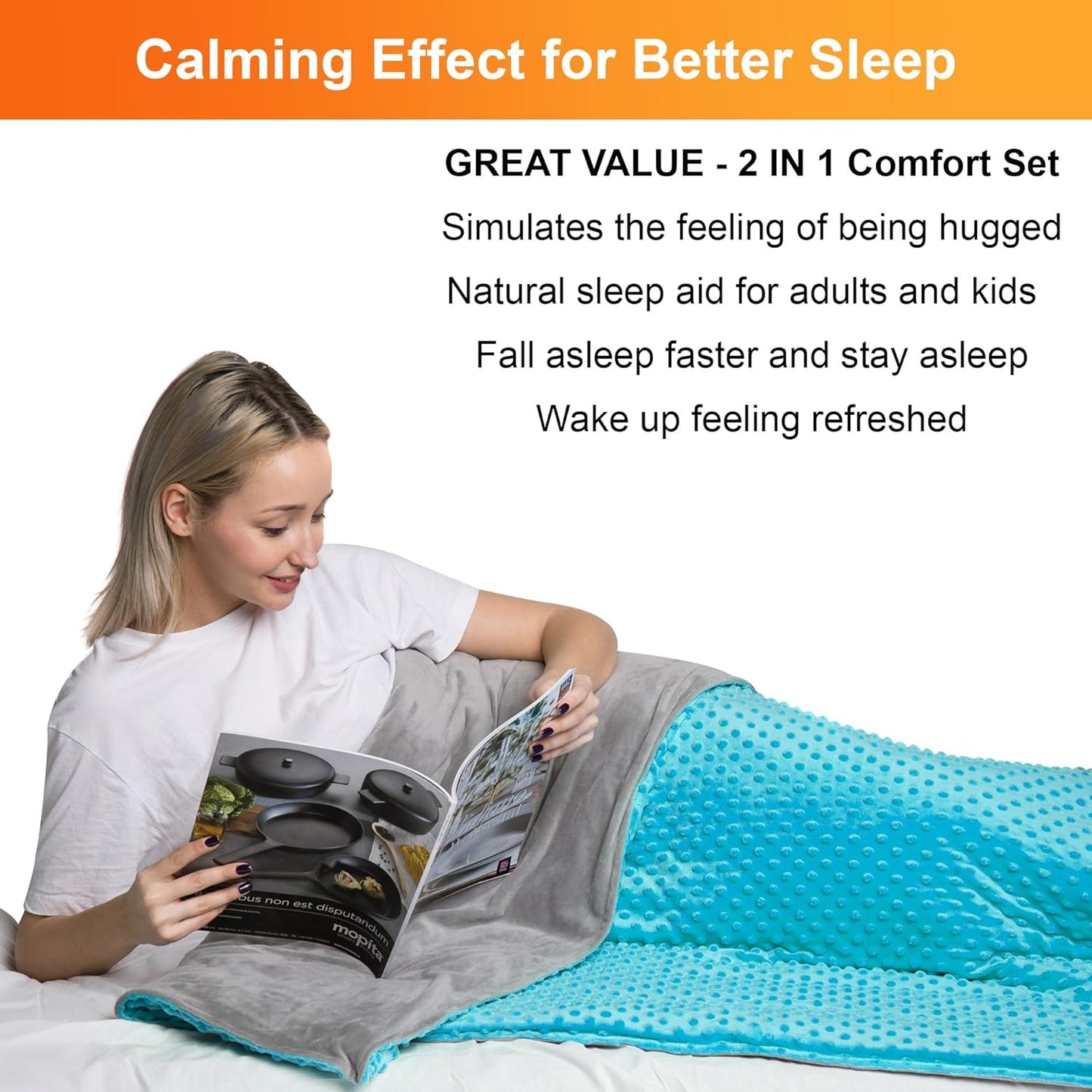 10 Lbs 48'' x 72'' Weighted Blanket for Kids with Removable Cover