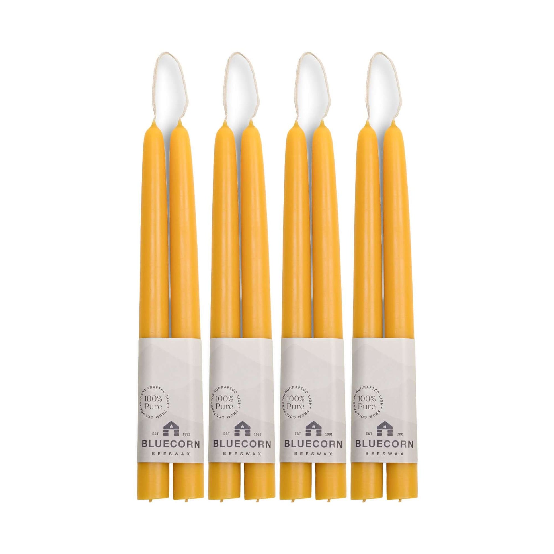 Hand-Dipped Beeswax Taper Candles - Bulk 4-Pair Bundle - Concordia Style Boutique