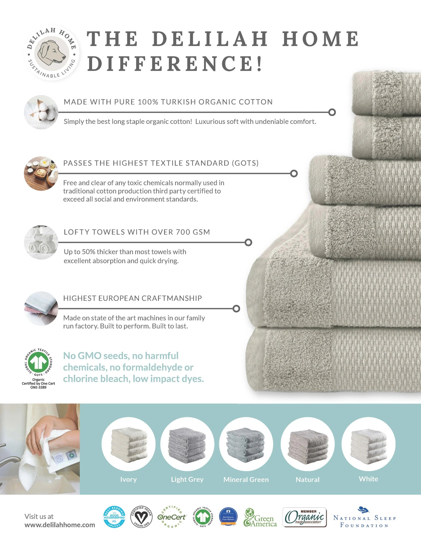 100% Organic Cotton Bath Towels Collection - Free Shipping - Concordia Style Boutique