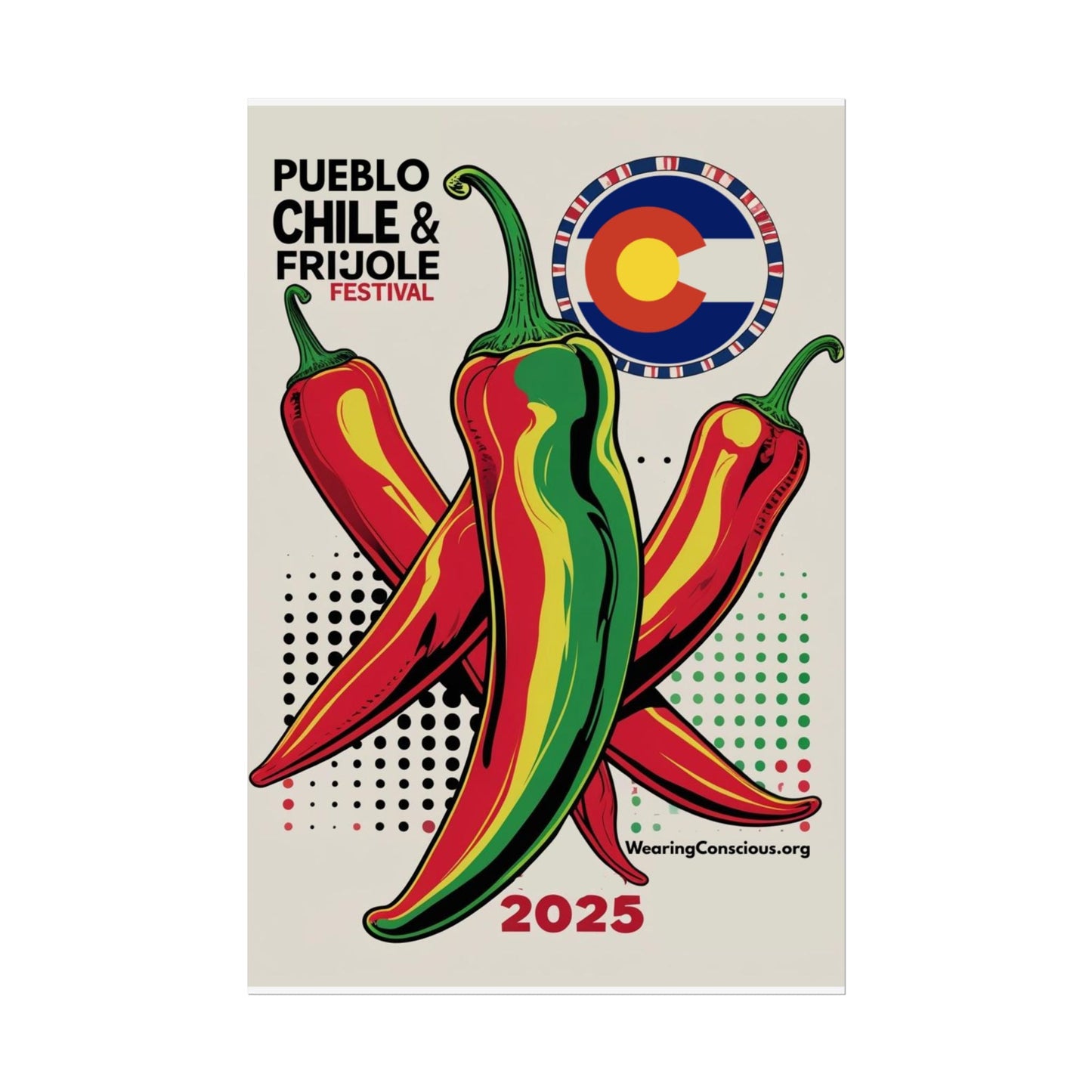 Vibrant Pueblo Chile & Frijoles Festival Unofficial Rolled Poster