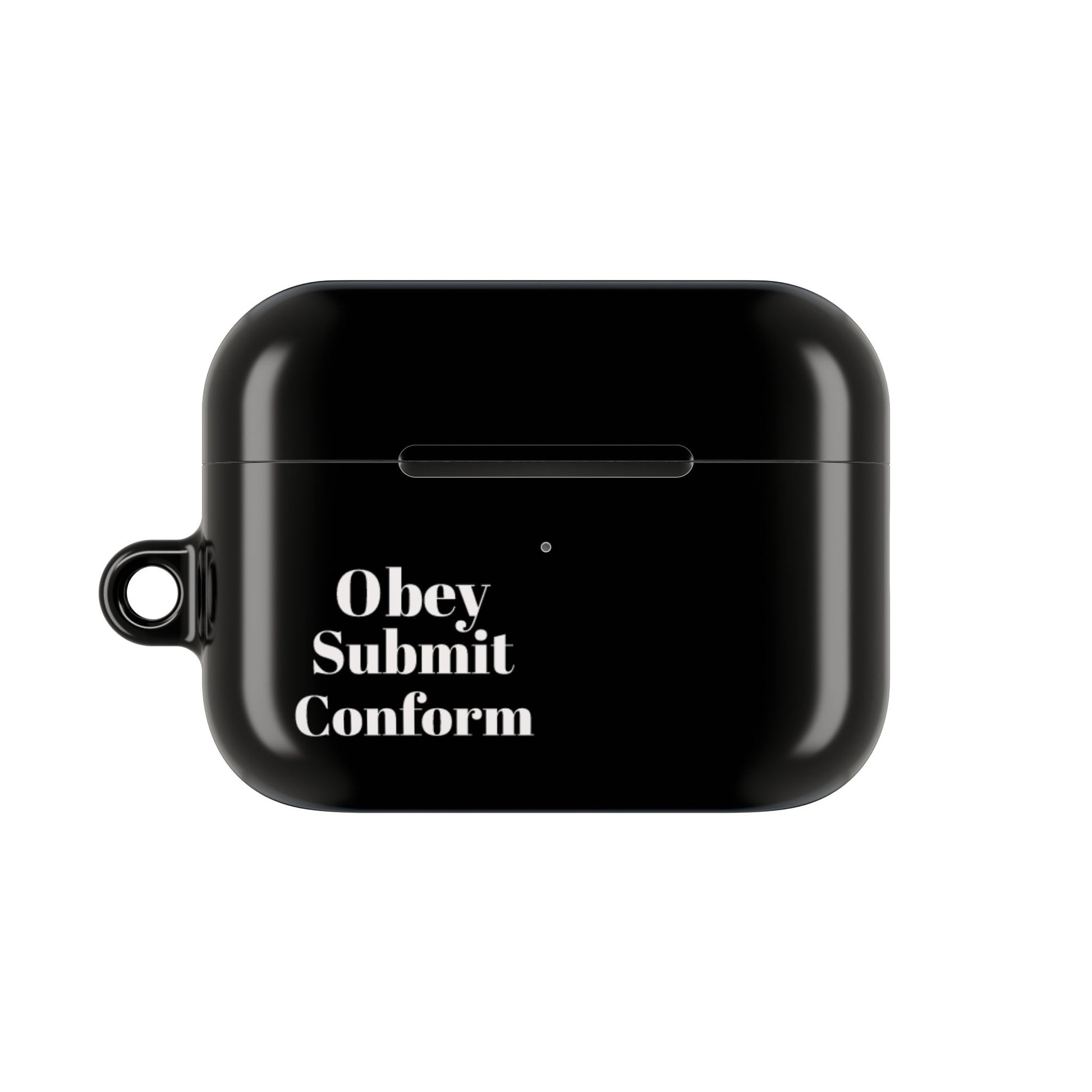 "Obey - Submit - Conform" AirPod Case - Stylish Black Accessory - Premium AirPod Case from Concordia Style Boutique - Just $24.38! Shop now at Concordia Style Boutique