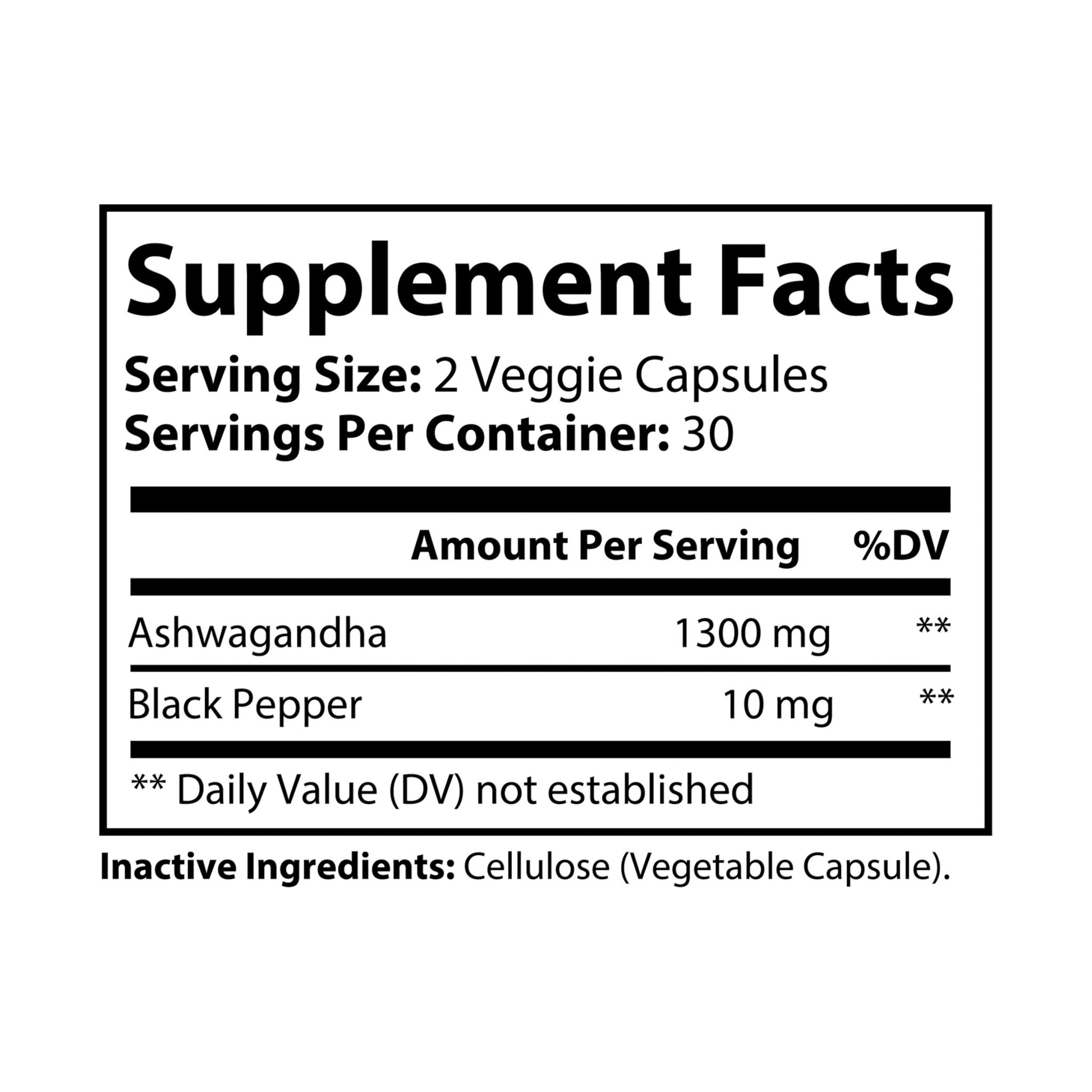 Ashwagandha and Black Pepper Supplement (60 capsules) - Premium Food Supplements from Concordia Style Boutique - Just $13.82! Shop now at Concordia Style Boutique