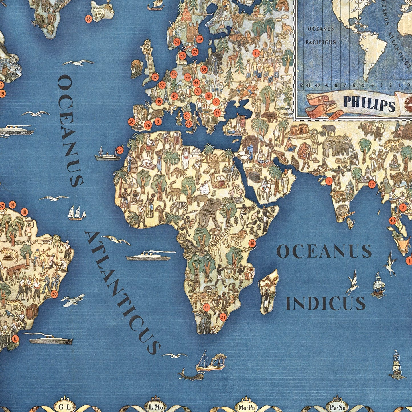 Philips Radio World Map, 1935