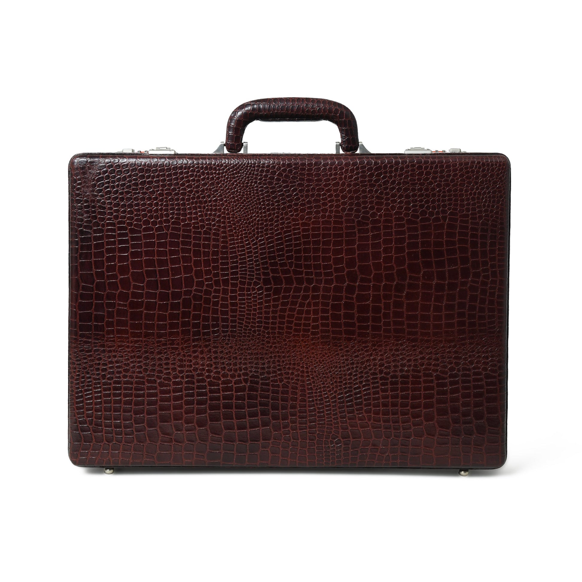 Executive Croco Leather Briefcase/Suitcase- Brown - Concordia Style Boutique