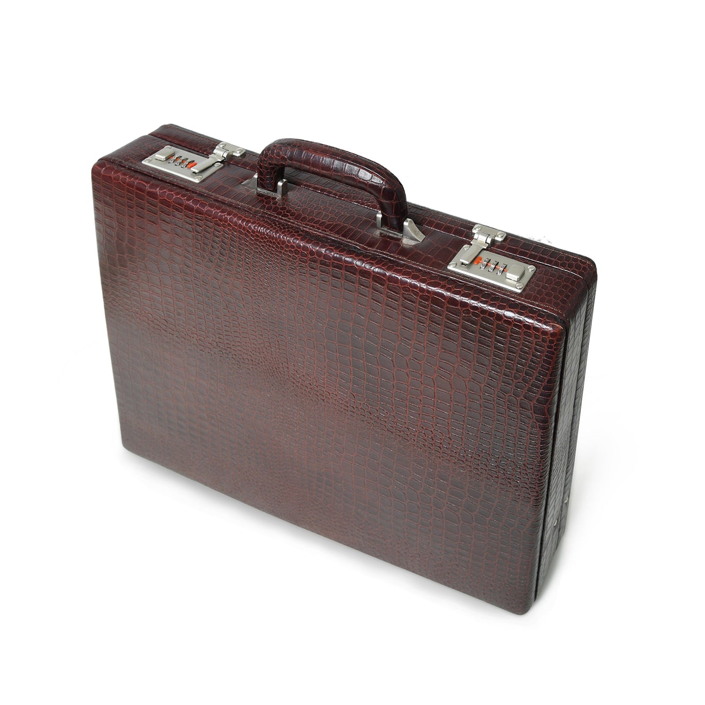 Executive Croco Leather Briefcase/Suitcase- Brown - Concordia Style Boutique